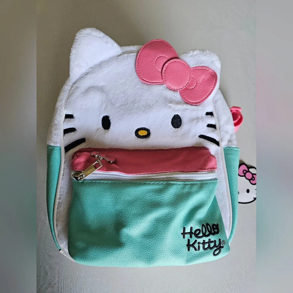 Sanrio Hello Kitty Kids Plush Backpack - White, Pink & Teal